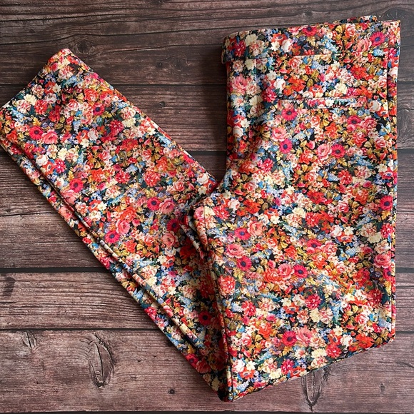 zara pink floral trousers